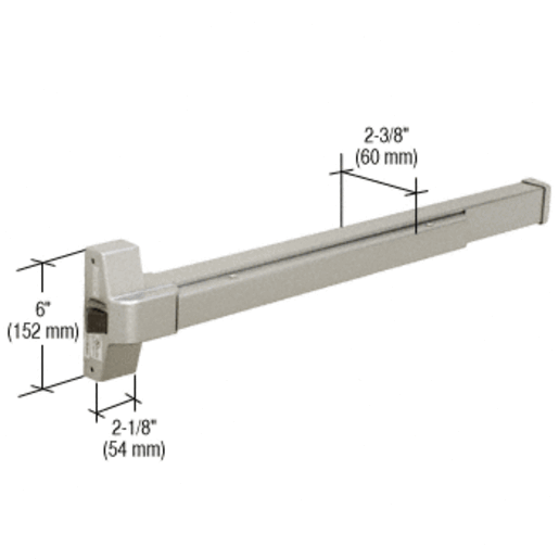 DL970F rim fire exit device — aluminum finish shown