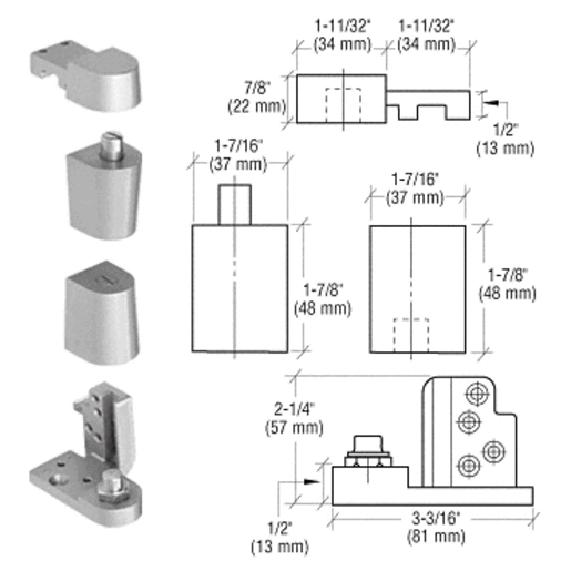 Aluminum Left Hand Offset Pivot Set